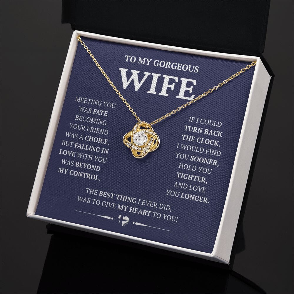 Wife - Beyond My Control - Love Knot Necklace HGF#228LK-P2V10 Jewelry 
