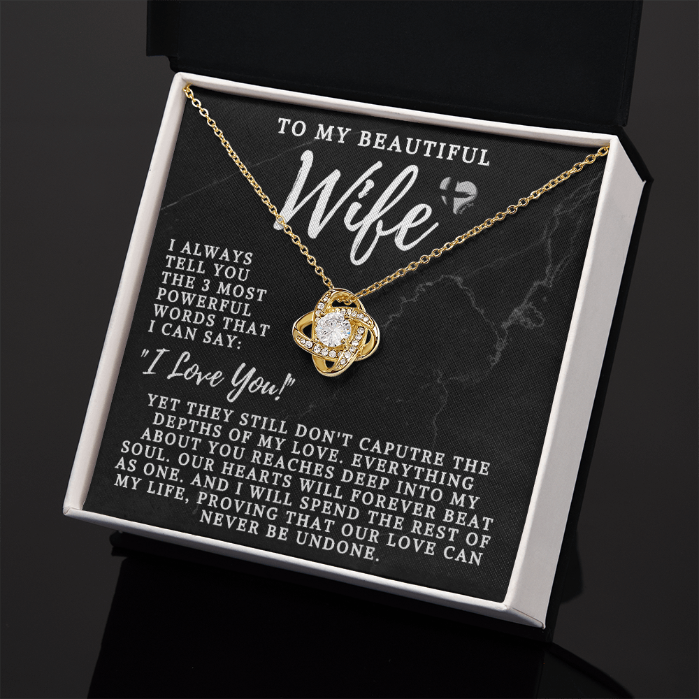 Wife - The 3 Most Powerful Words - Love Knot HGF#106LKSG Jewelry 