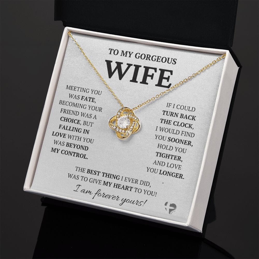 Wife - Meeting You Was Fate - Love Knot Necklace HGF#228LK Jewelry 