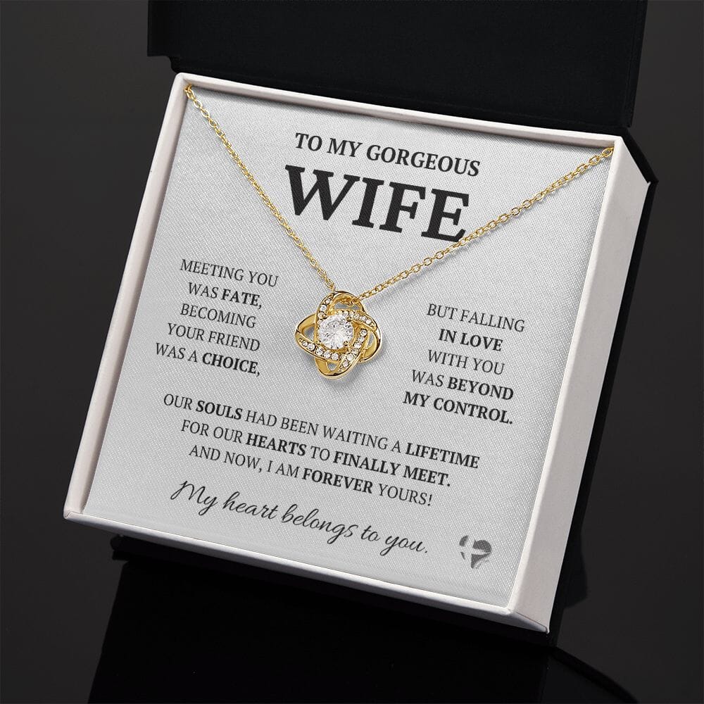 Wife - Meeting You Was Fate - Love Knot Necklace HGF#228LK-P2#3 Jewelry 
