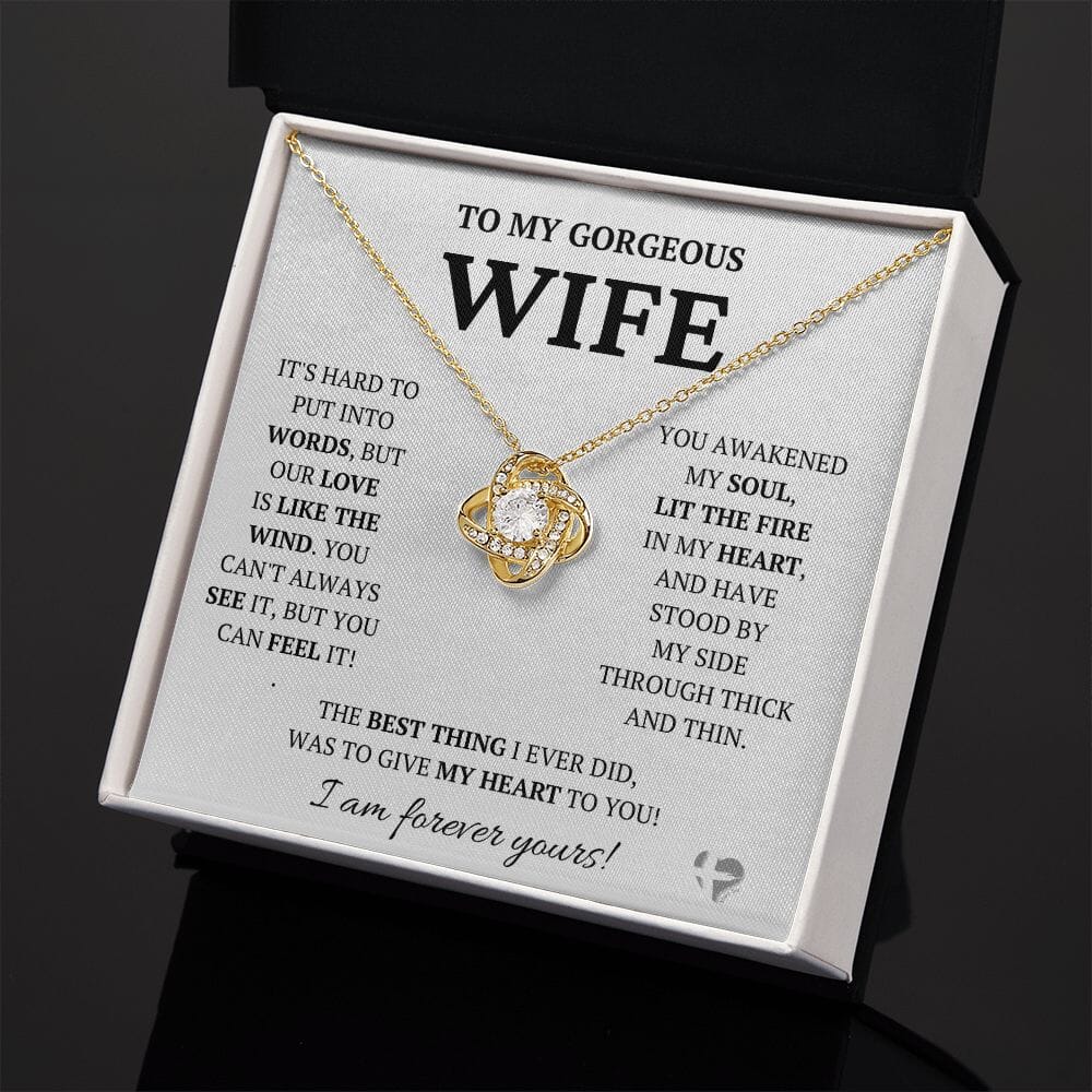 Wife - Awakened My Soul - Love Knot Necklace HGF#228LK-P2V5 Jewelry 