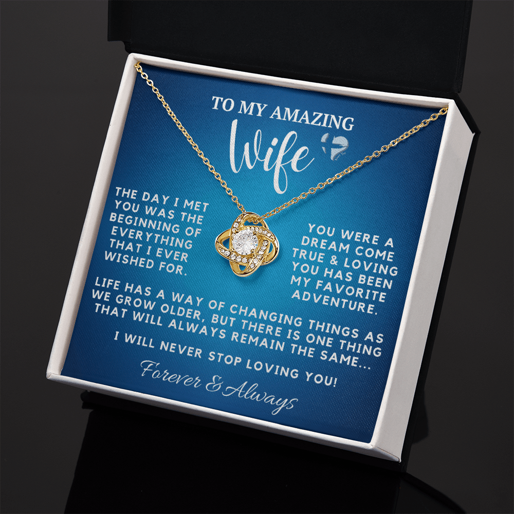 Amazing Wife - Everything I Wished For - Love Knot S&G HGF#121LK Jewelry 