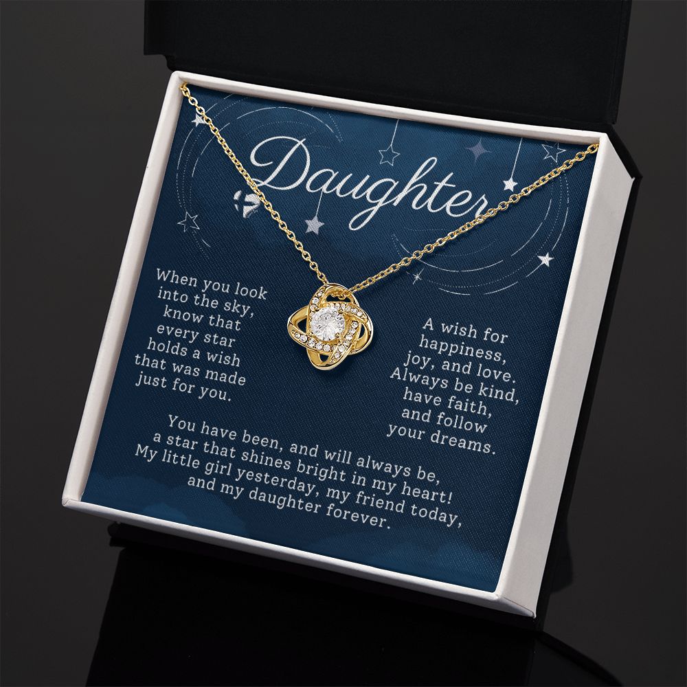 Daughter - Bright Star In My Heart - Love Knot HGF#197LK Jewelry 