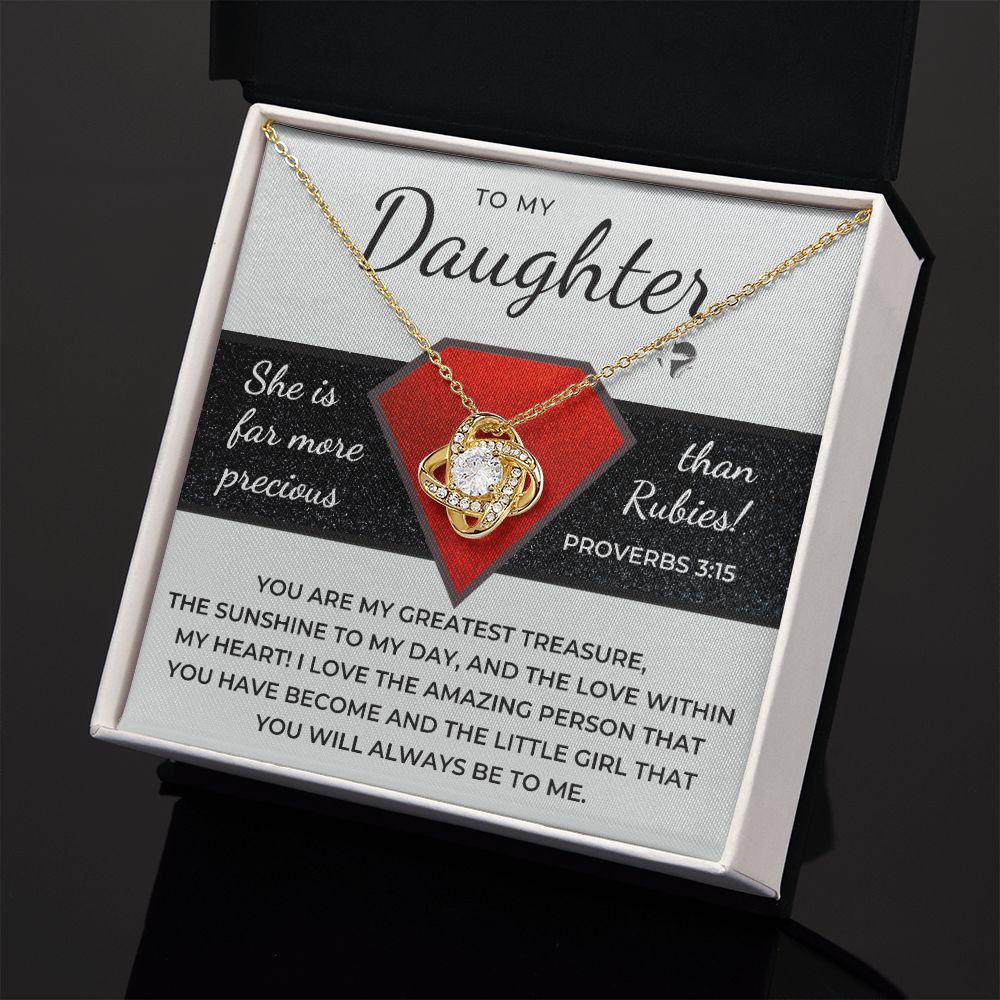 Daughter - Far More Precious Than Rubies - Love Knot HGF#176LK Jewelry 