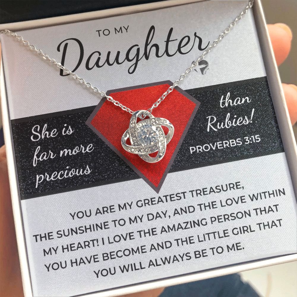 Daughter - Far More Precious Than Rubies - Love Knot HGF#176LK Jewelry 