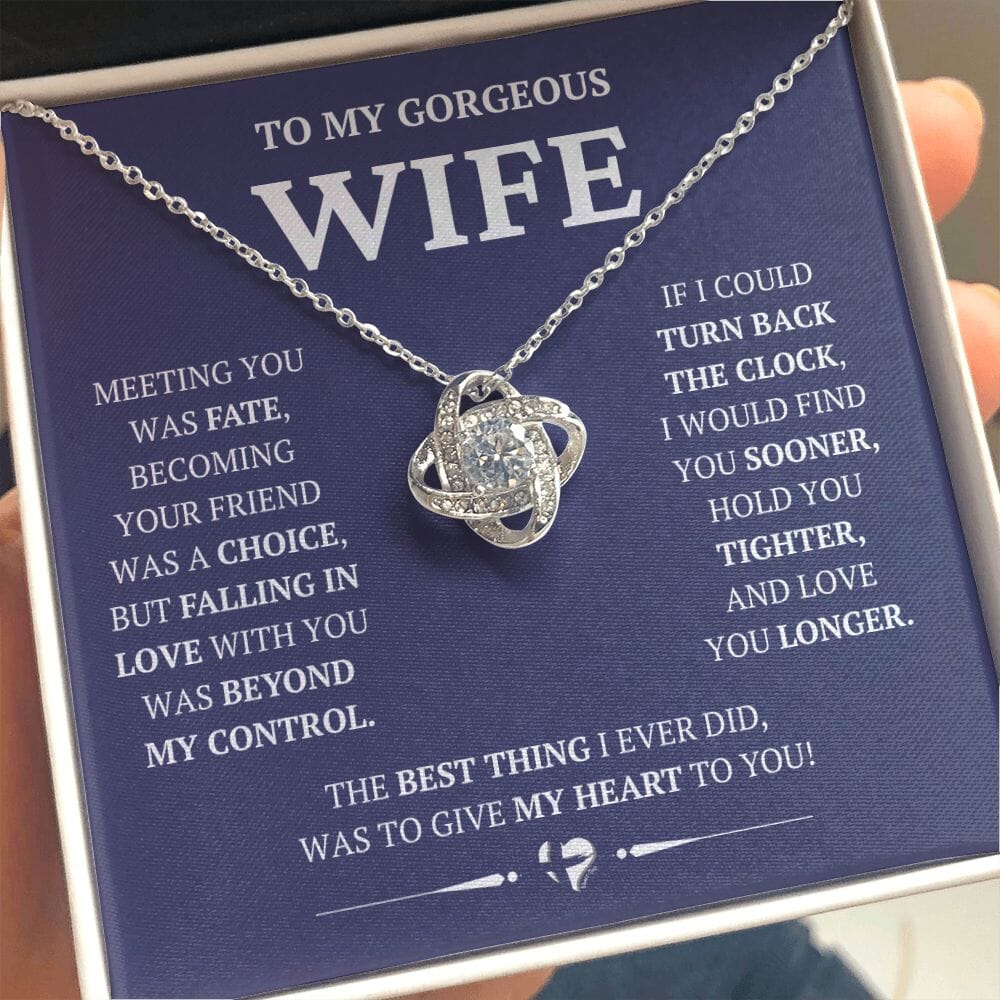 Wife - Beyond My Control - Love Knot Necklace HGF#228LK-P2V10 Jewelry 
