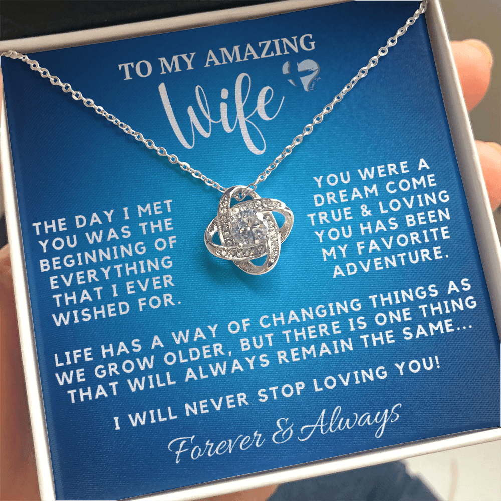 Amazing Wife - Everything I Wished For - Love Knot S&G HGF#121LK Jewelry 