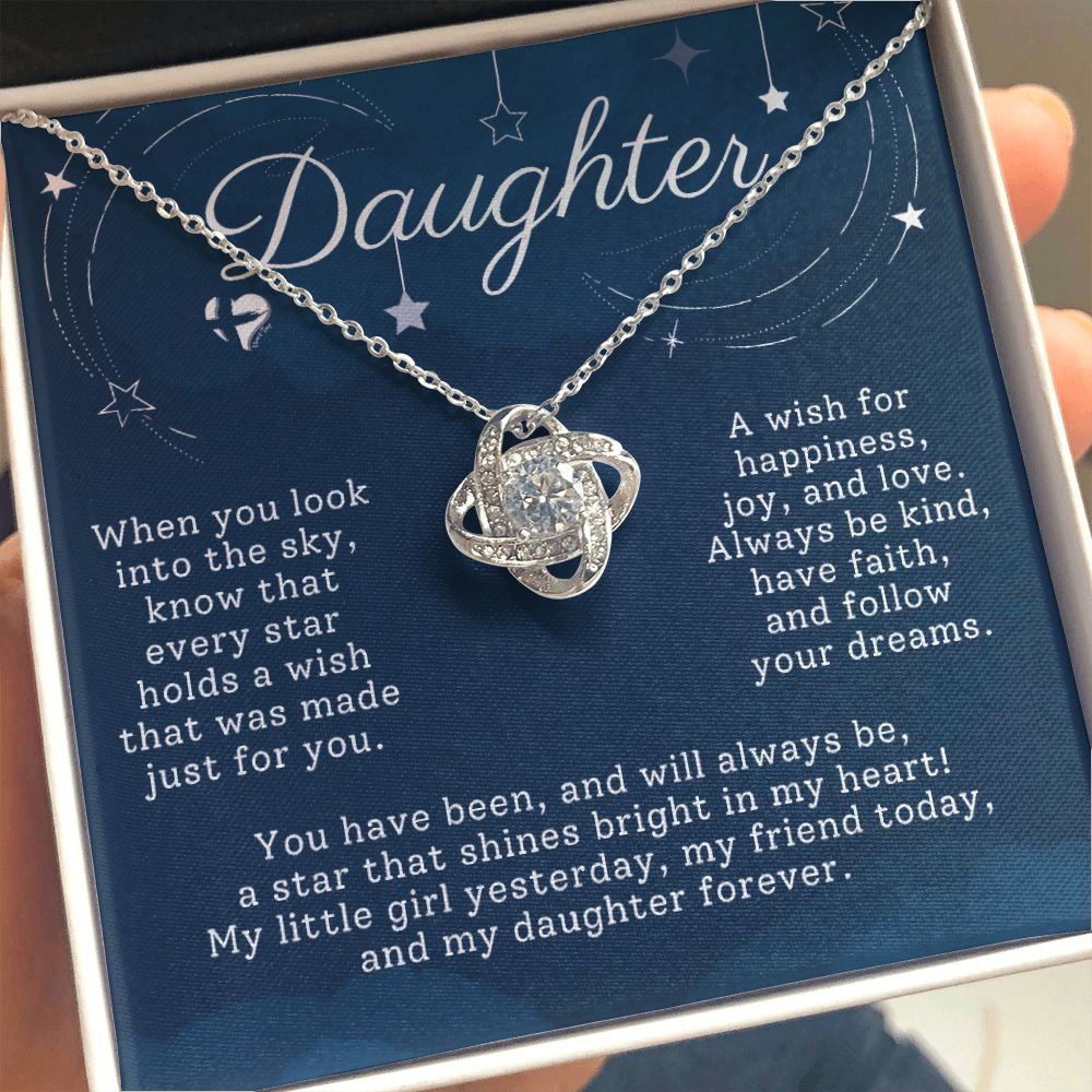 Daughter - Bright Star In My Heart - Love Knot HGF#197LK Jewelry 