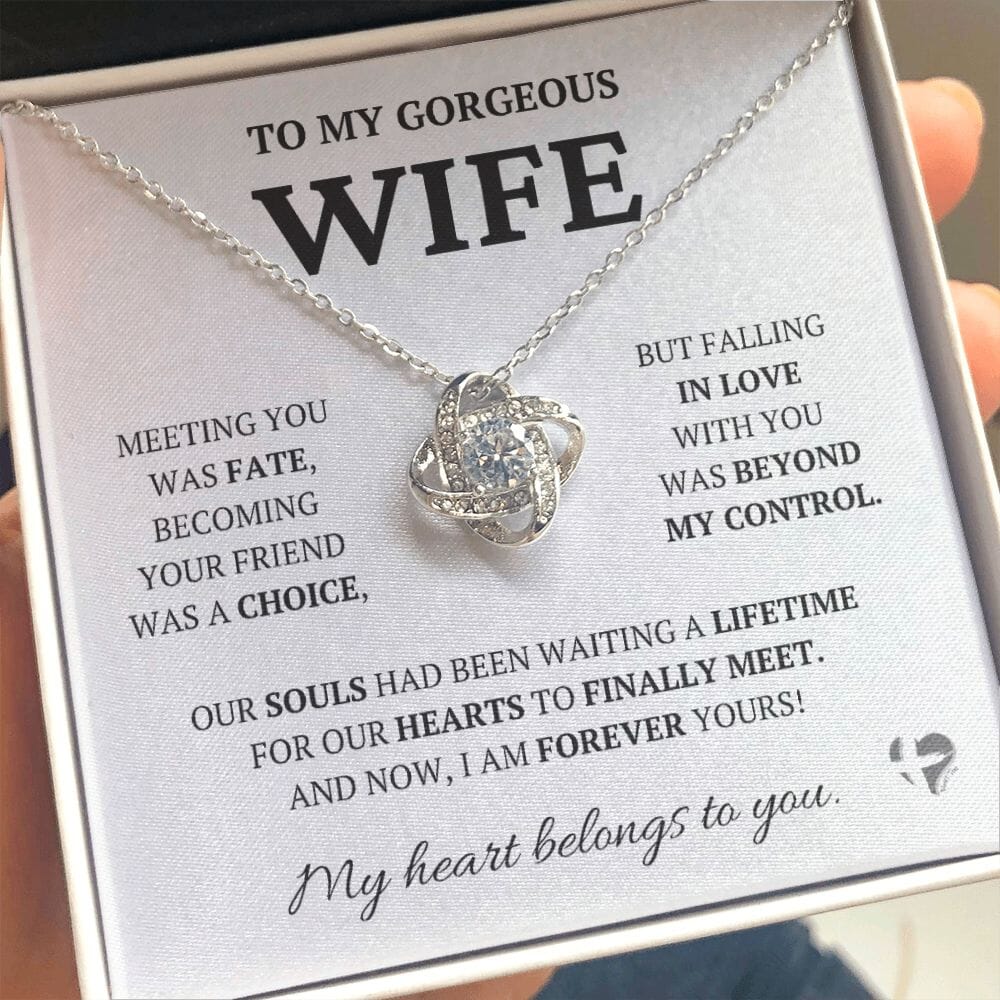 Wife - Meeting You Was Fate - Love Knot Necklace HGF#228LK-P2#3 Jewelry 