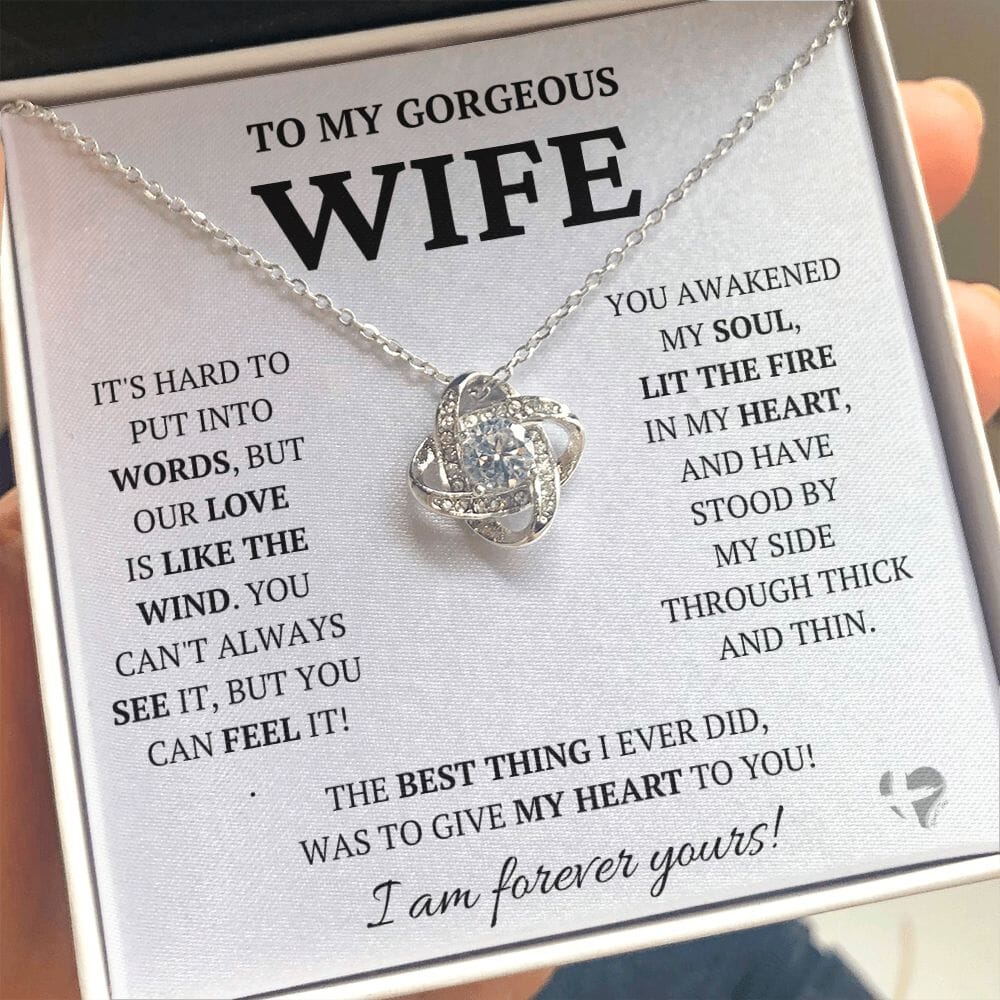 Wife - Awakened My Soul - Love Knot Necklace HGF#228LK-P2V5 Jewelry 