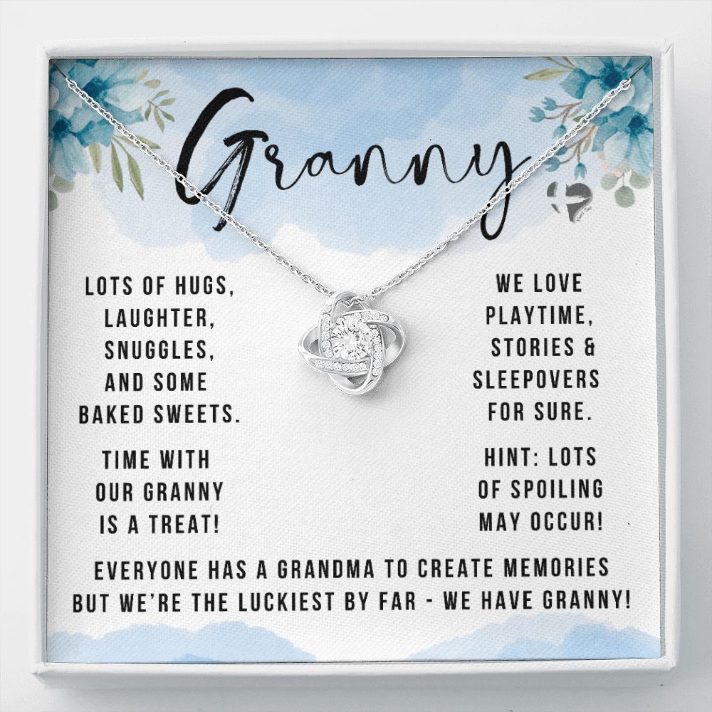Granny - The Luckiest By Far - Love Knot HGF#150LK Jewelry 14K White Gold Finish Standard Box 