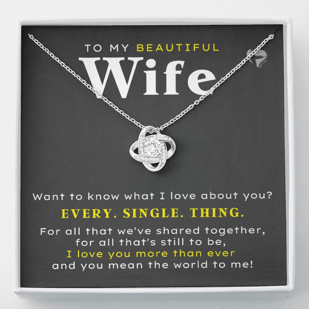 HGF#206LKv2 Beautiful Wife - Every Single Thing Jewelry 14K White Gold Finish Standard Box 