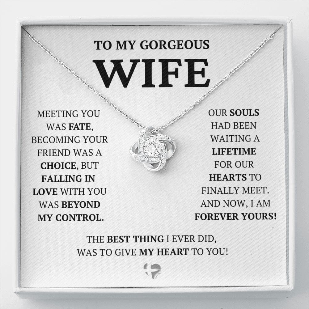 Wife - Lifetime of Love - Love Knot Necklace HGF#228LK-P2V6 Jewelry 14K White Gold Finish Standard Box 