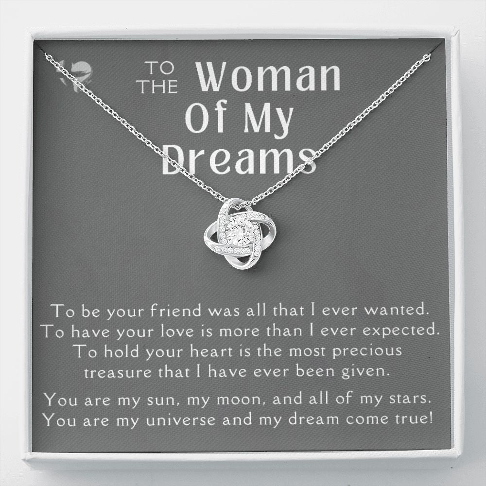 Woman Of My Dreams - My Universe - Love Knot HGF#170LK Jewelry 14K White Gold Finish Standard Box 
