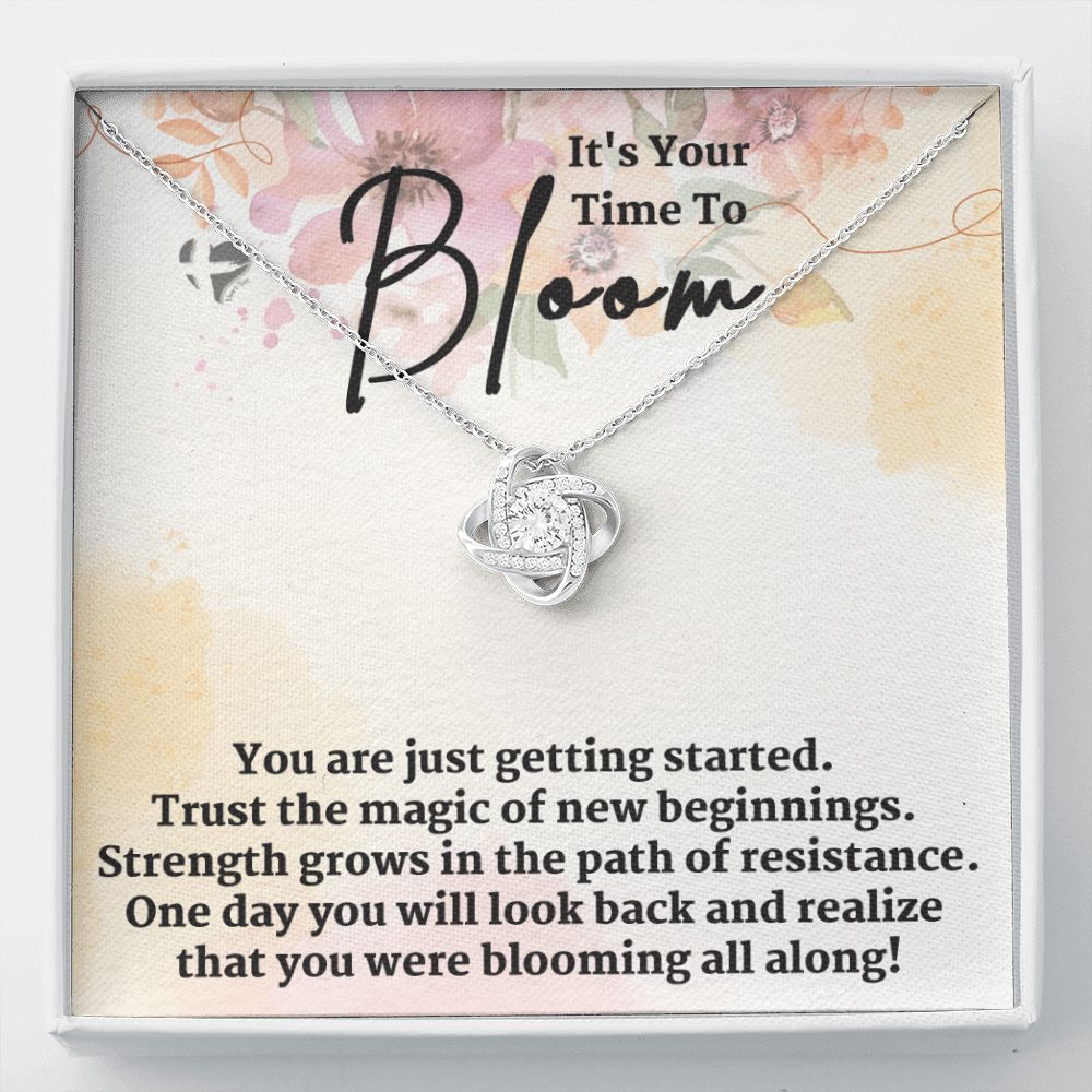 Bloom Into New Beginnings - Love Knot HGF#158AB Jewelry 14K White Gold Finish Standard Box 