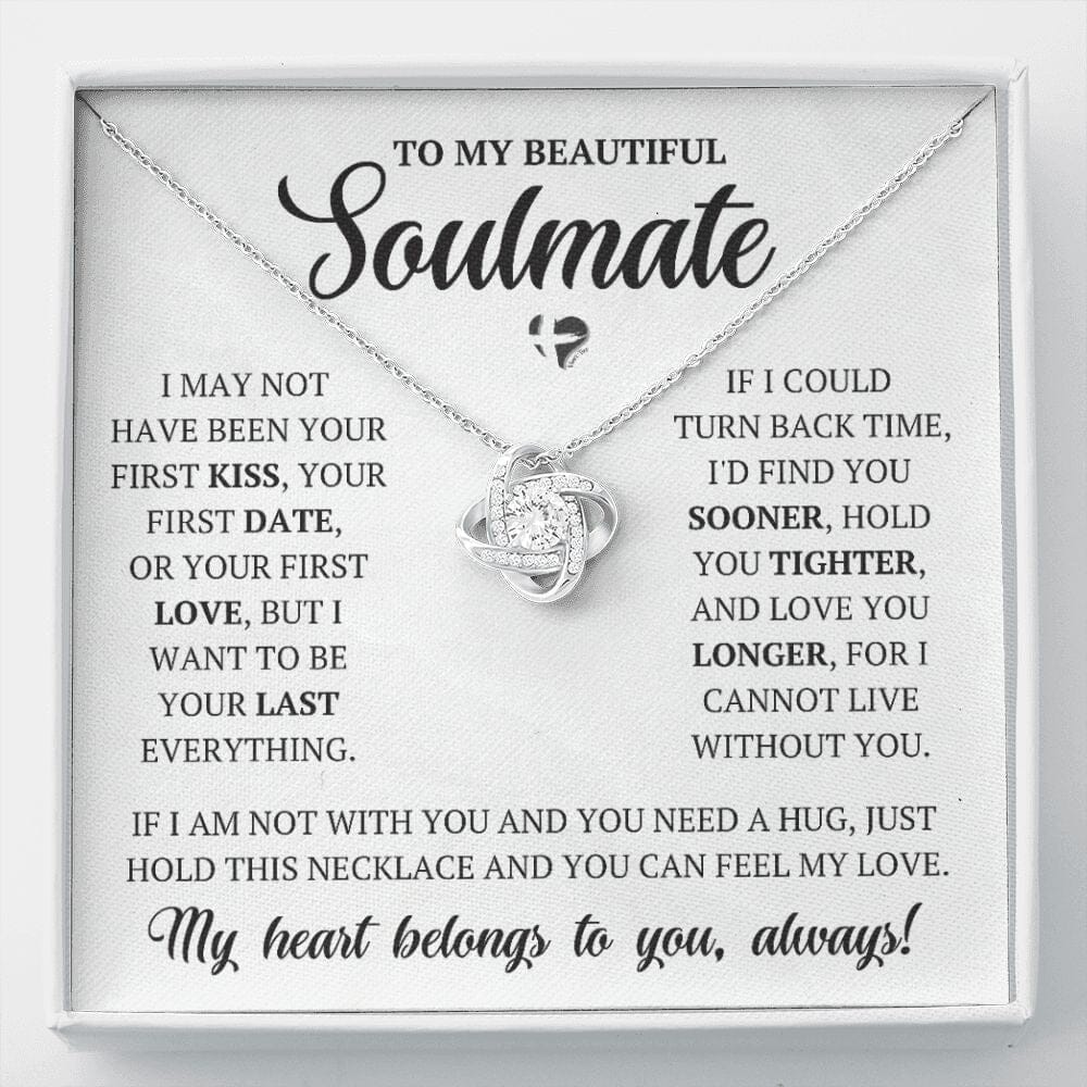 Soulmate - Your Last Everything - Love Knot Necklace HGF#251LK Jewelry 14K White Gold Finish Standard Box 