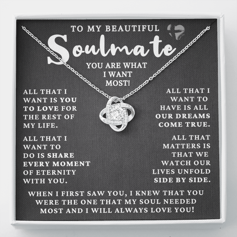 Soulmate - What I Want Most - Love Knot S&G HGF#139LK Jewelry 14K White Gold Finish Standard Box 