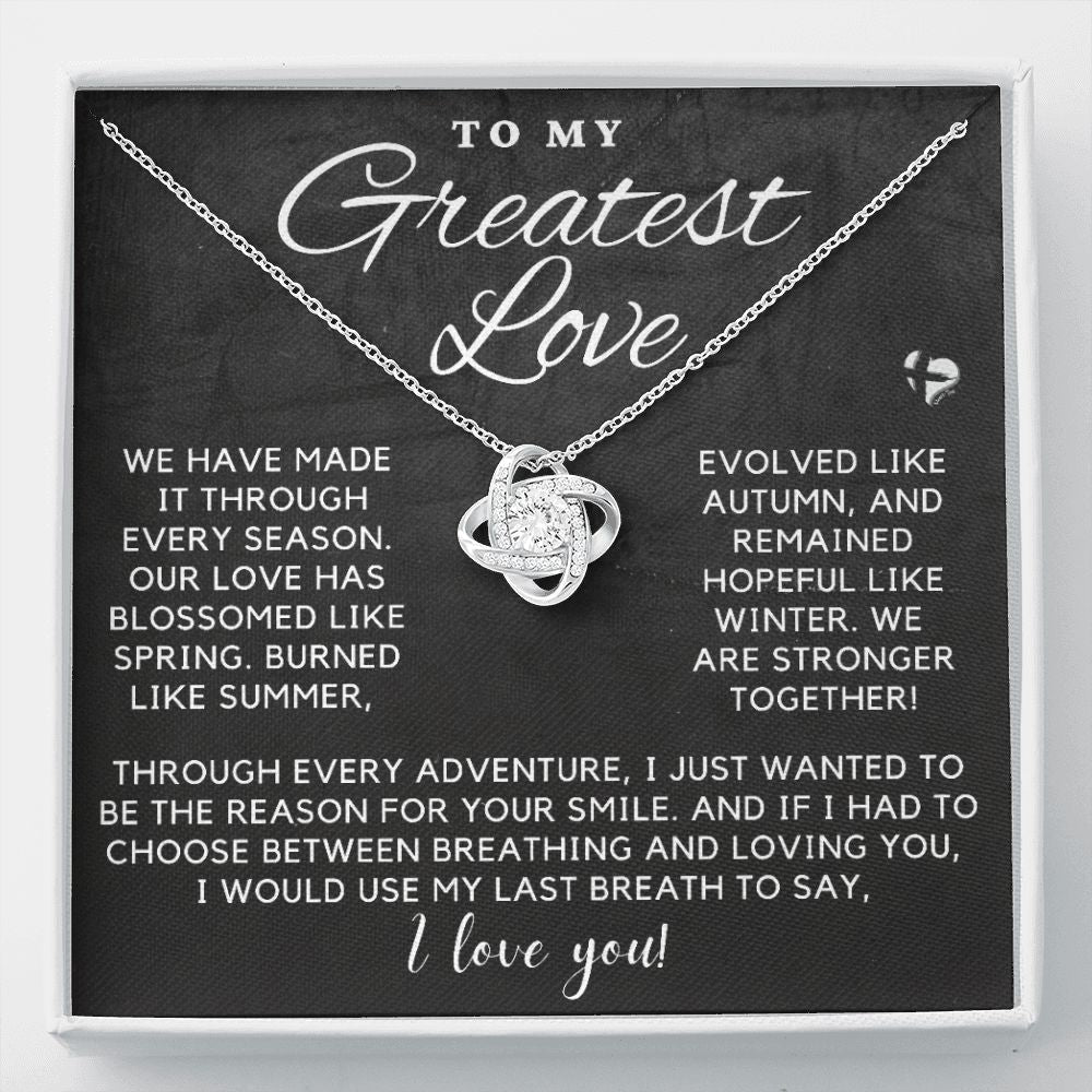 Greatest Love - Through The Seasons - Love Knot HGF#216LKf Jewelry 14K White Gold Finish Standard Box 
