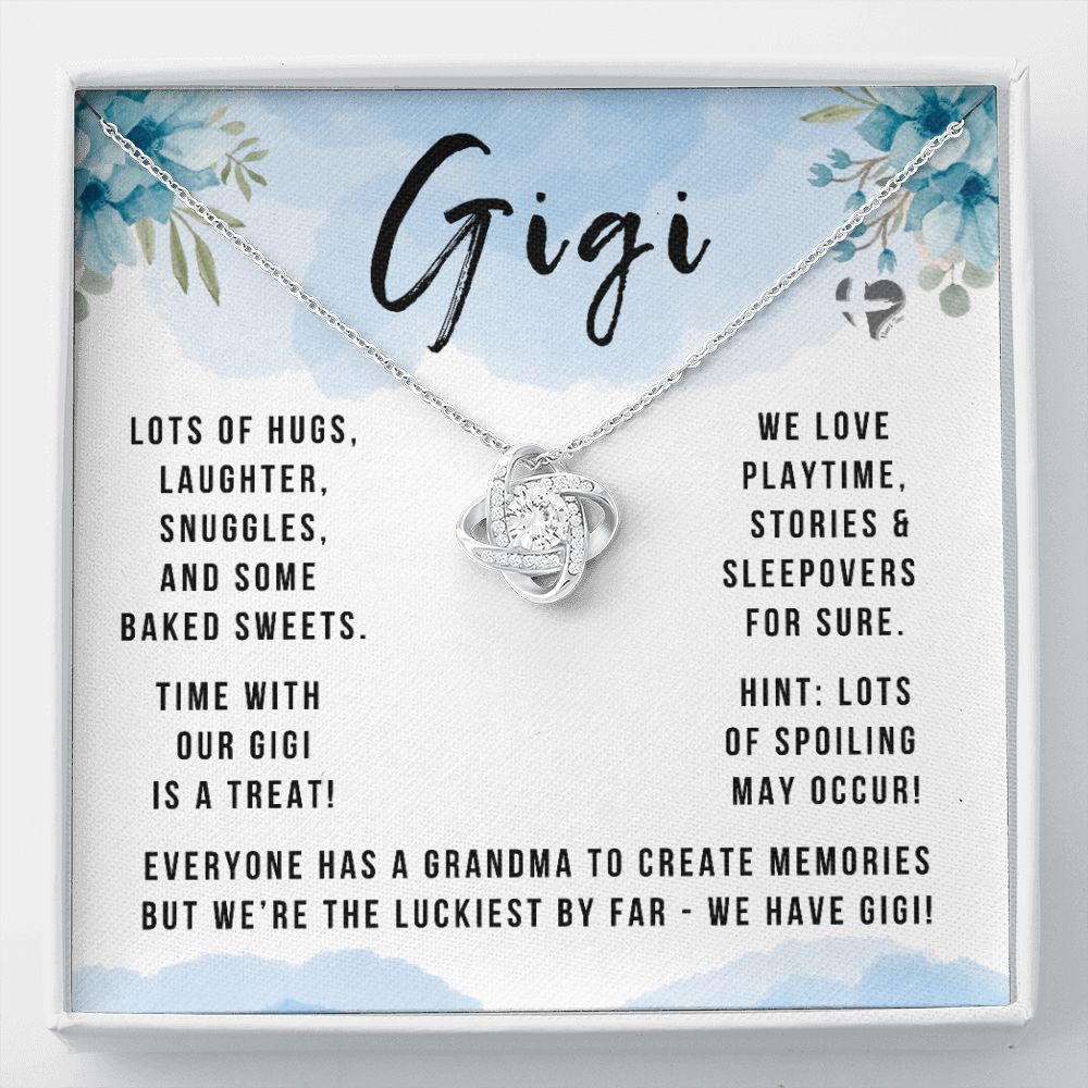 Gigi - The Luckiest By Far - Love Knot HGF#146LK Jewelry 14K White Gold Finish Standard Box 