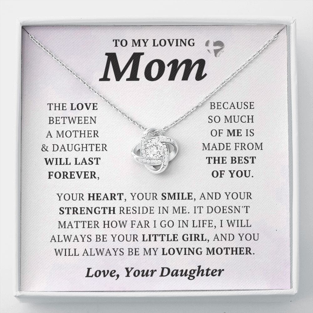 Mom From Daughter - I'm The Best Of You - Love Knot HGF#243LK Jewelry 14K White Gold Finish Standard Box 