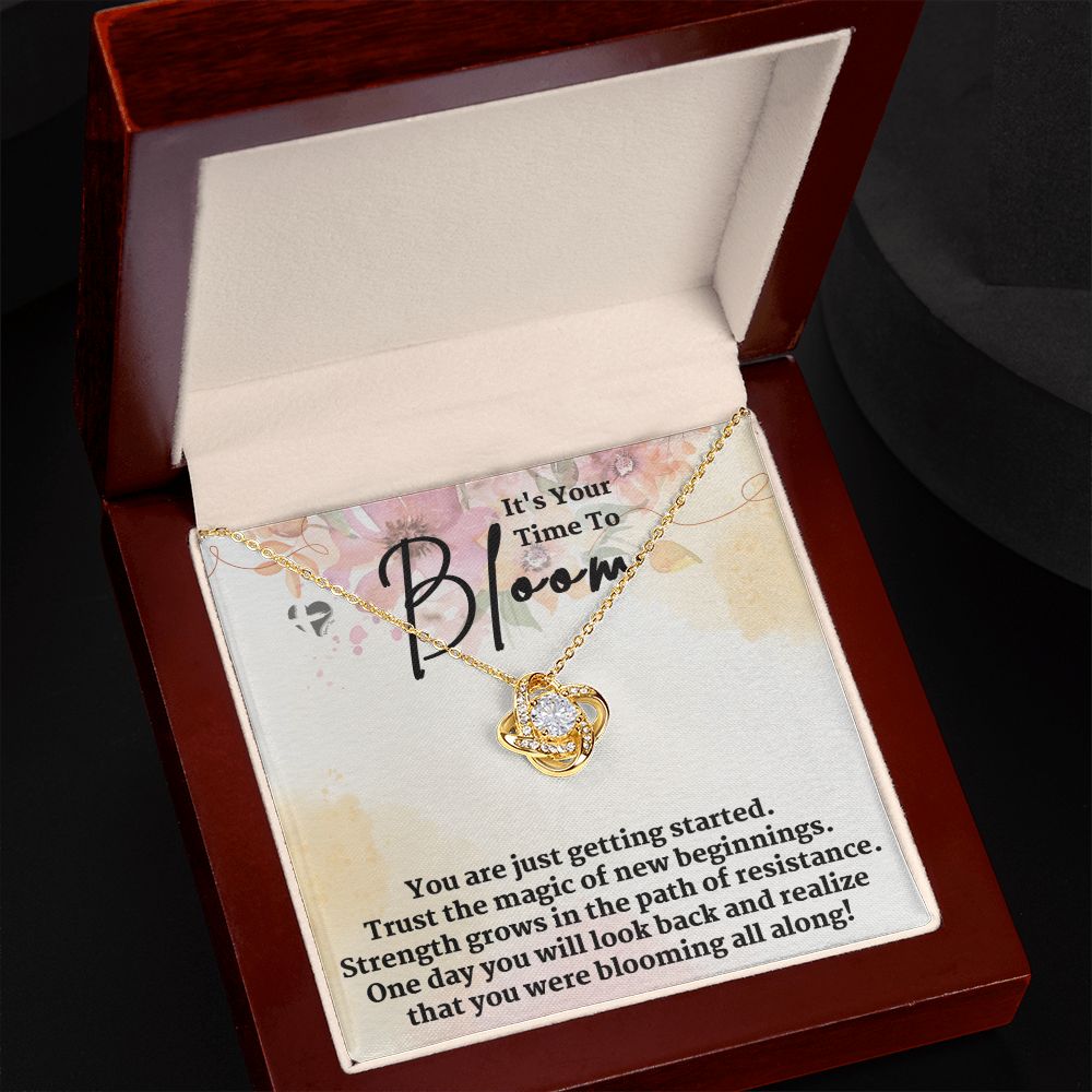 Bloom Into New Beginnings - Love Knot HGF#158AB Jewelry 18K Yellow Gold Finish Luxury Box 