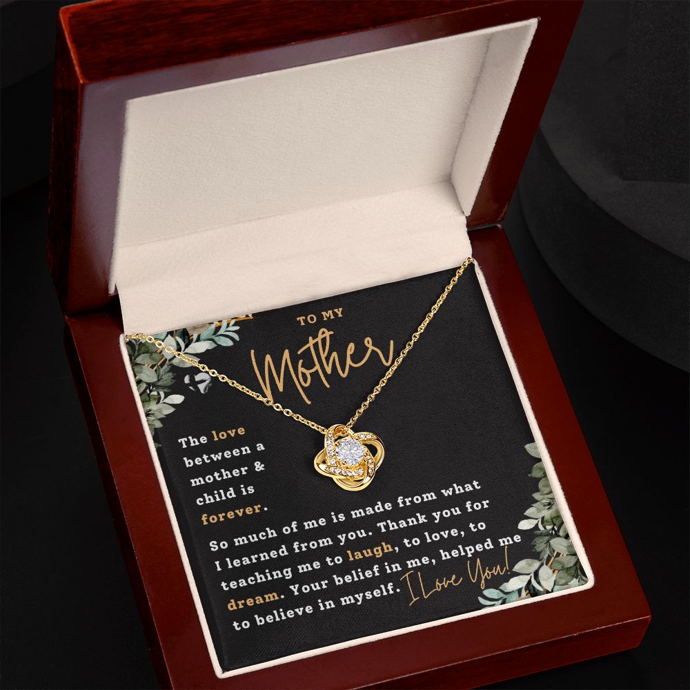 Mother Necklace - Made From You - Love Knot HGF#178LK Jewelry 18K Yellow Gold Finish Luxury Box 