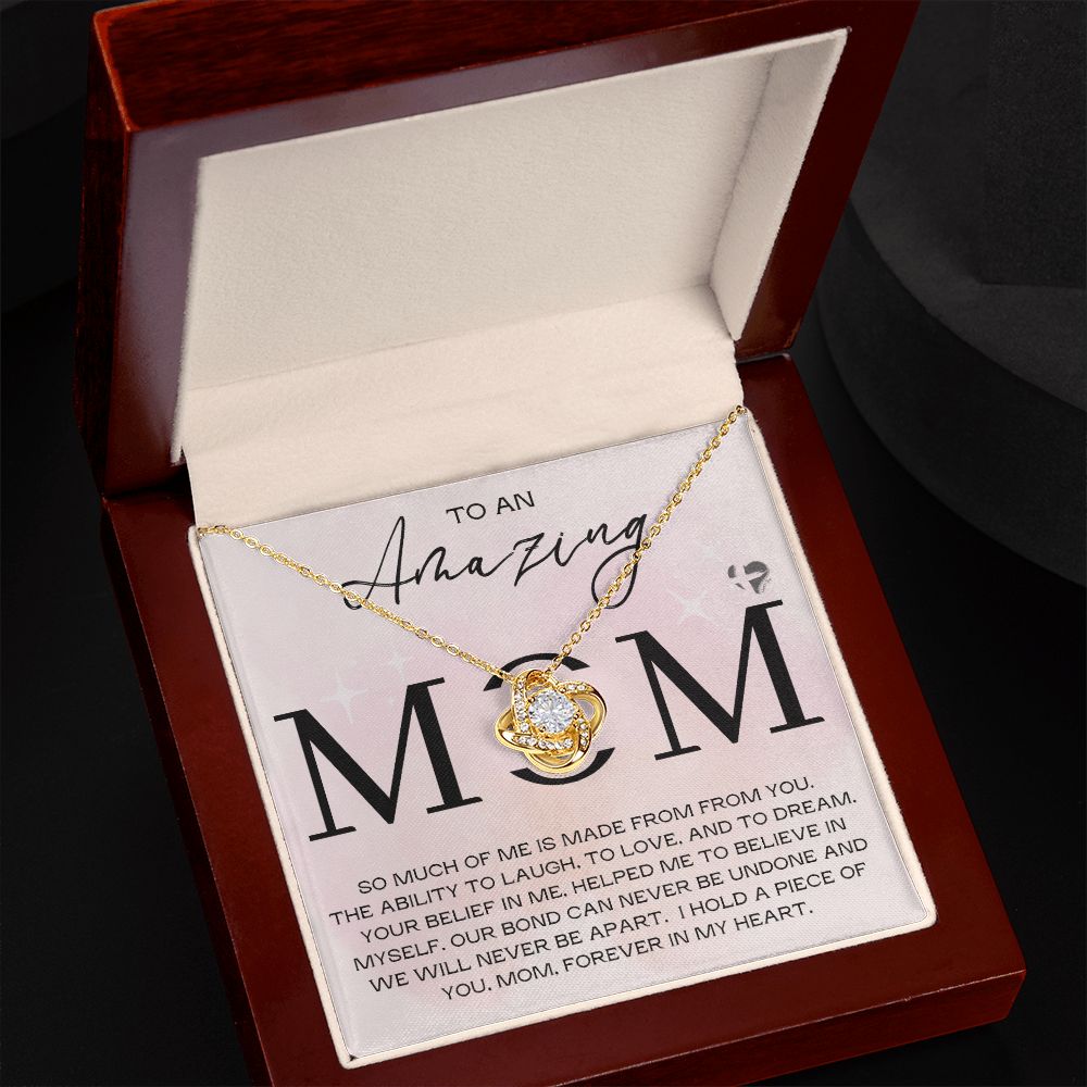To An Amazing Mom - A Piece of You - Love Knot HGF#179LK Jewelry 18K Yellow Gold Finish Luxury Box 