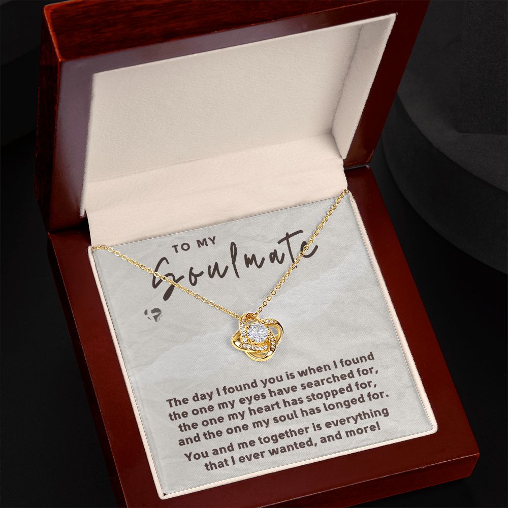 Soulmate - The Day I Found You - Love Knot HGF#171LK Jewelry 18K Yellow Gold Finish Luxury Box 
