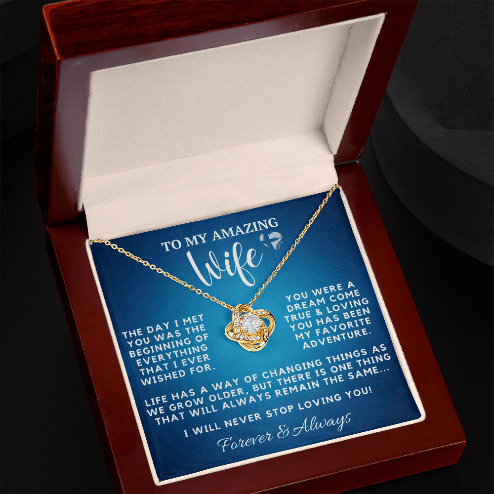 Amazing Wife - Everything I Wished For - Love Knot S&G HGF#121LK Jewelry 