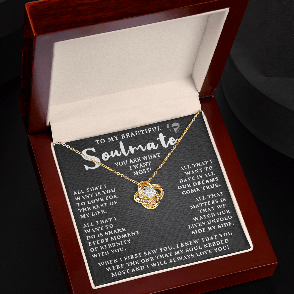 Soulmate - What I Want Most - Love Knot S&G HGF#139LK Jewelry 18K Yellow Gold Finish Luxury Box 