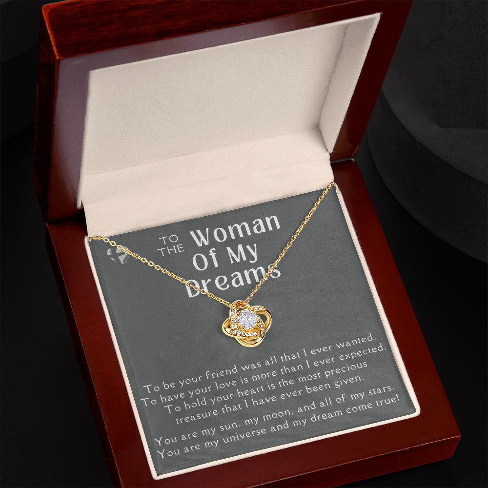 Woman Of My Dreams - My Universe - Love Knot HGF#170LK Jewelry 18K Yellow Gold Finish Luxury Box 