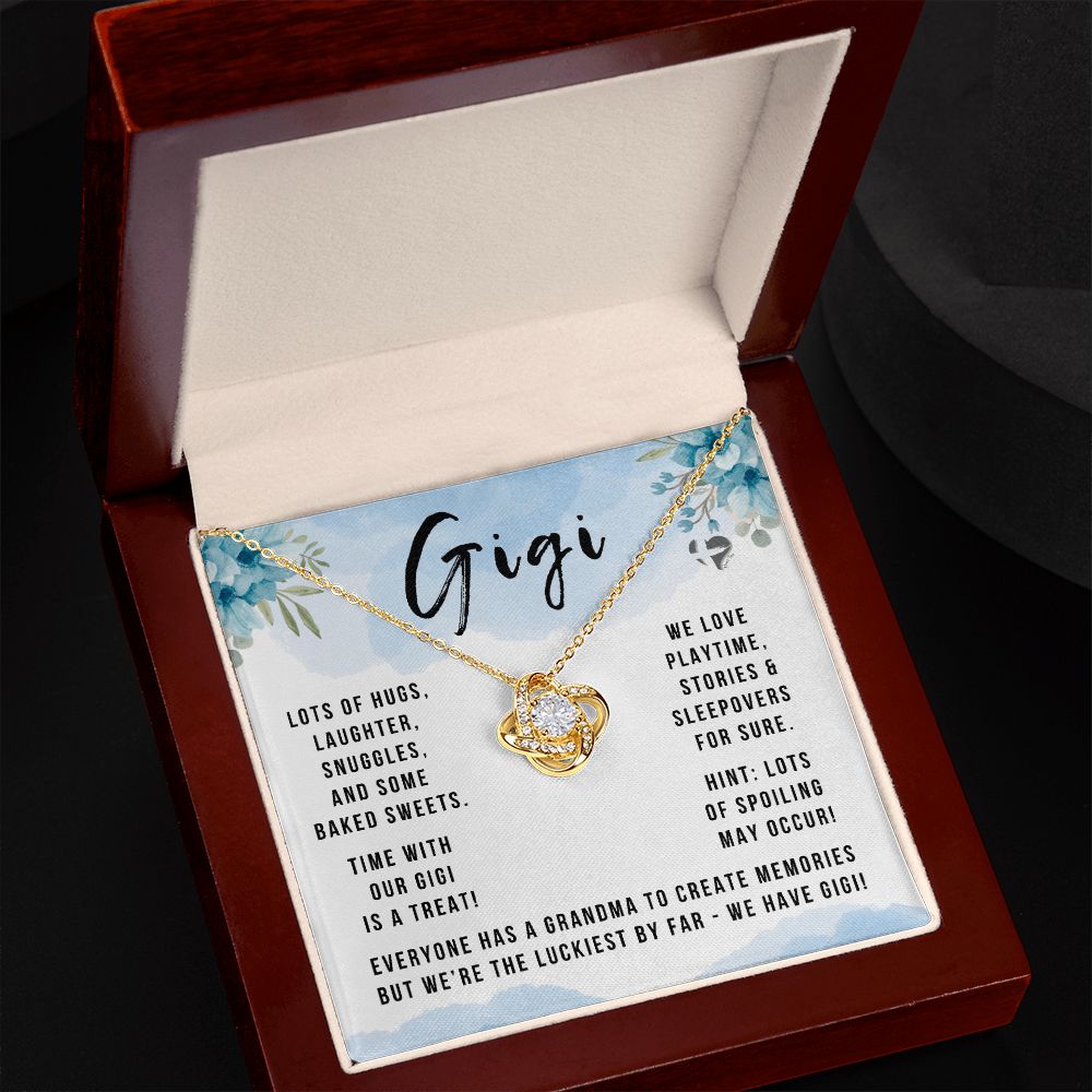 Gigi - The Luckiest By Far - Love Knot HGF#146LK Jewelry 18K Yellow Gold Finish Luxury Box 
