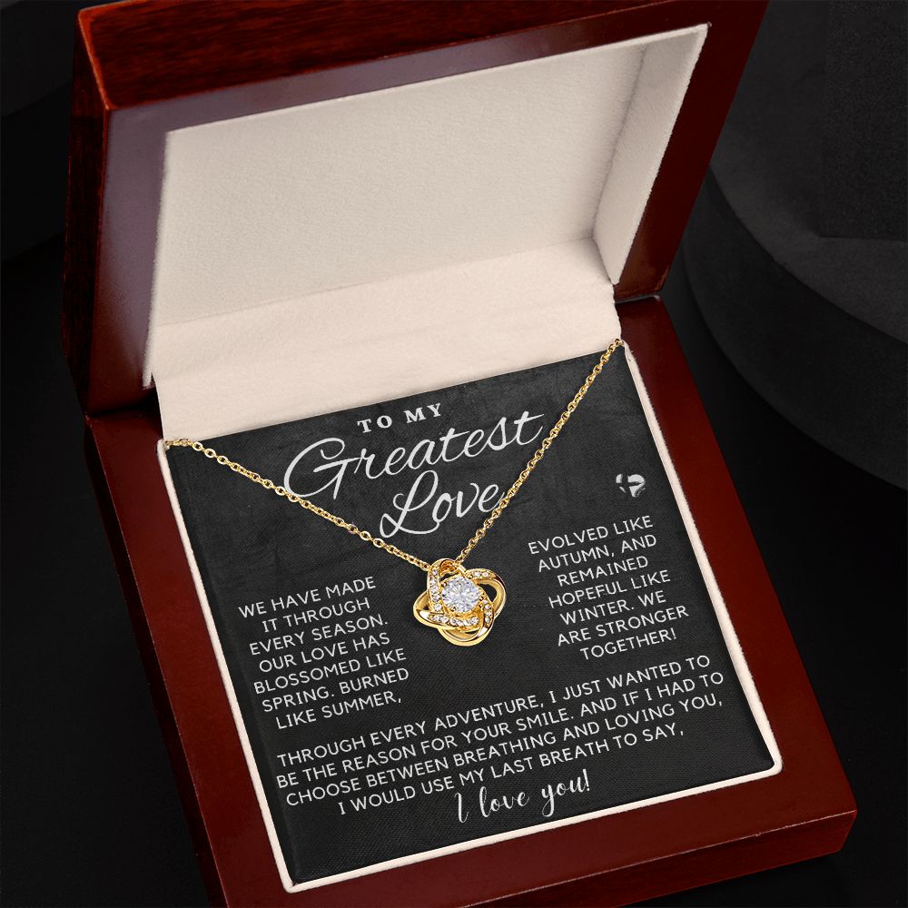 Greatest Love - Through The Seasons - Love Knot HGF#216LKf Jewelry 18K Yellow Gold Finish Luxury Box 