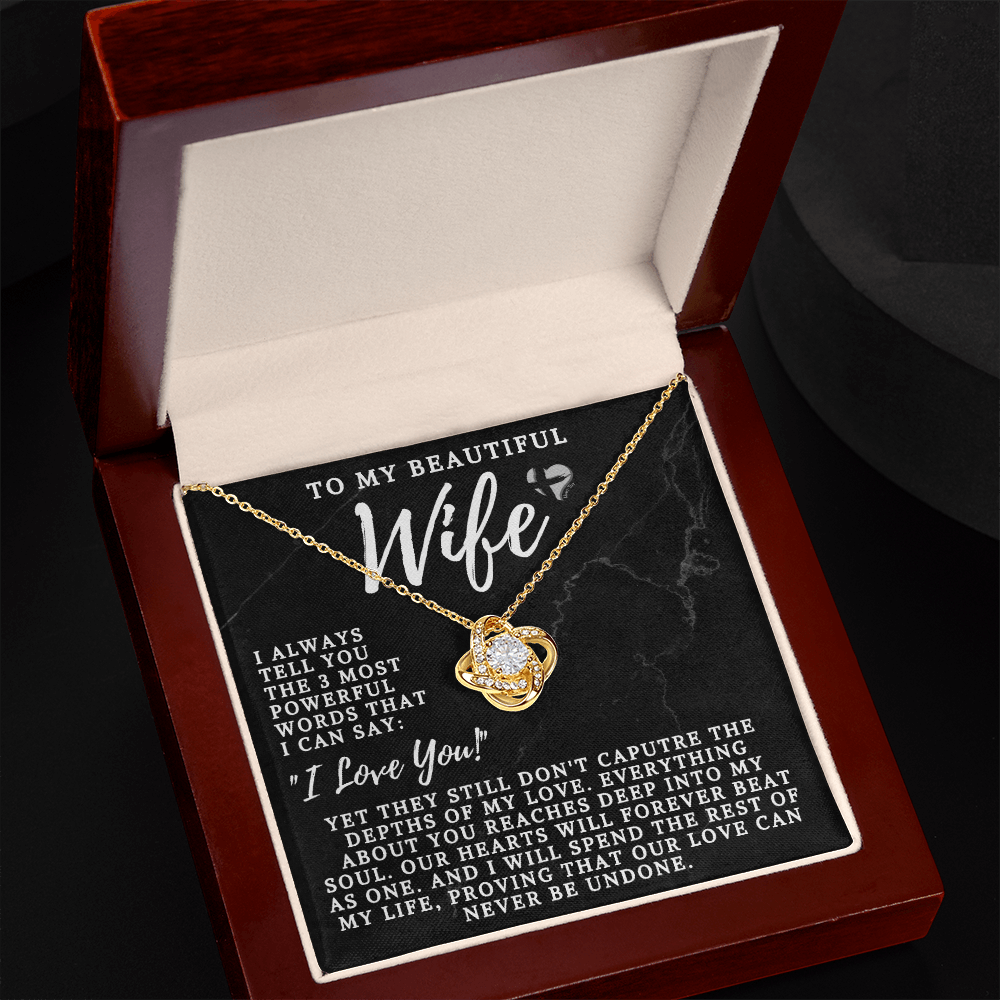 Wife - The 3 Most Powerful Words - Love Knot HGF#106LKSG Jewelry 