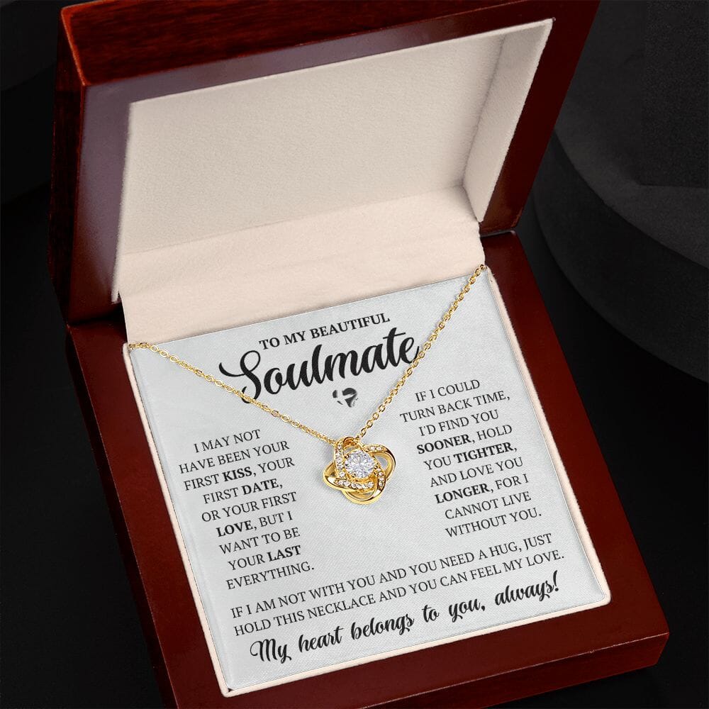 Soulmate - Your Last Everything - Love Knot Necklace HGF#251LK Jewelry 18K Yellow Gold Finish Luxury Box 