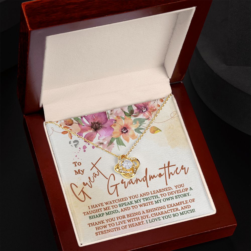 Great Grandmother Gift -I Learned From You - Love Knot HGF#153LK Jewelry 18K Yellow Gold Finish Luxury Box 