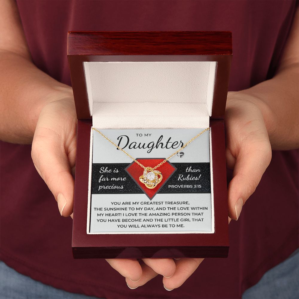Daughter - Far More Precious Than Rubies - Love Knot HGF#176LK Jewelry 