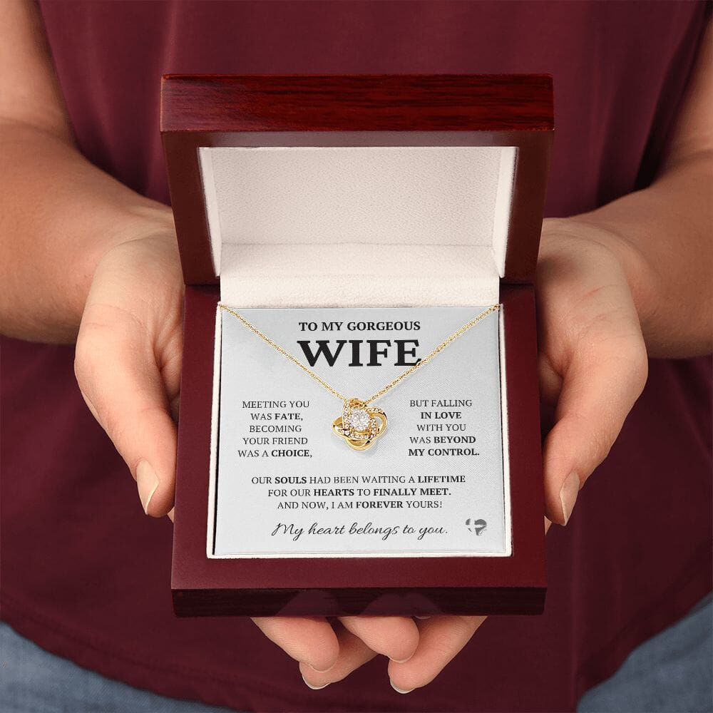 Wife - Meeting You Was Fate - Love Knot Necklace HGF#228LK-P2#3 Jewelry 