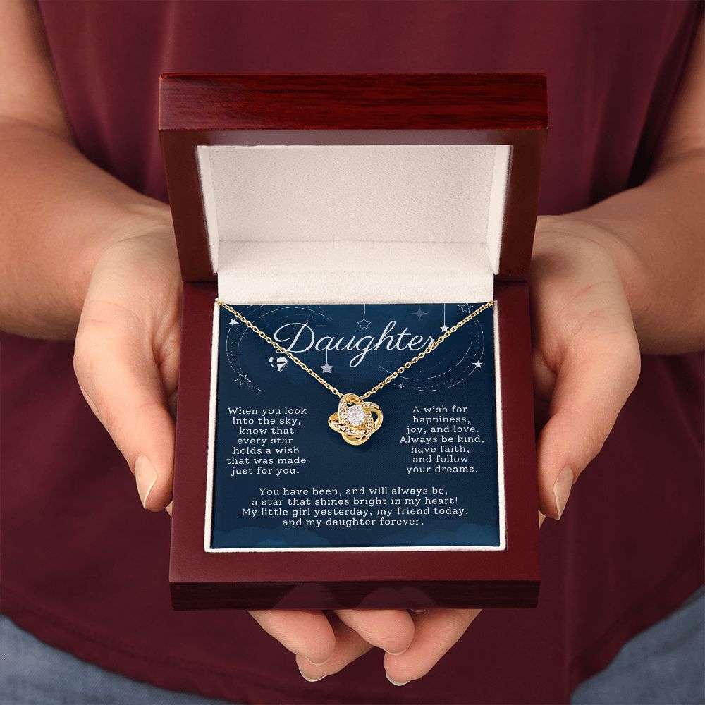 Daughter - Bright Star In My Heart - Love Knot HGF#197LK Jewelry 