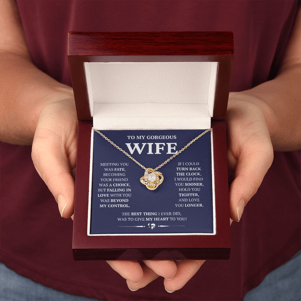 Wife - Beyond My Control - Love Knot Necklace HGF#228LK-P2V10 Jewelry 