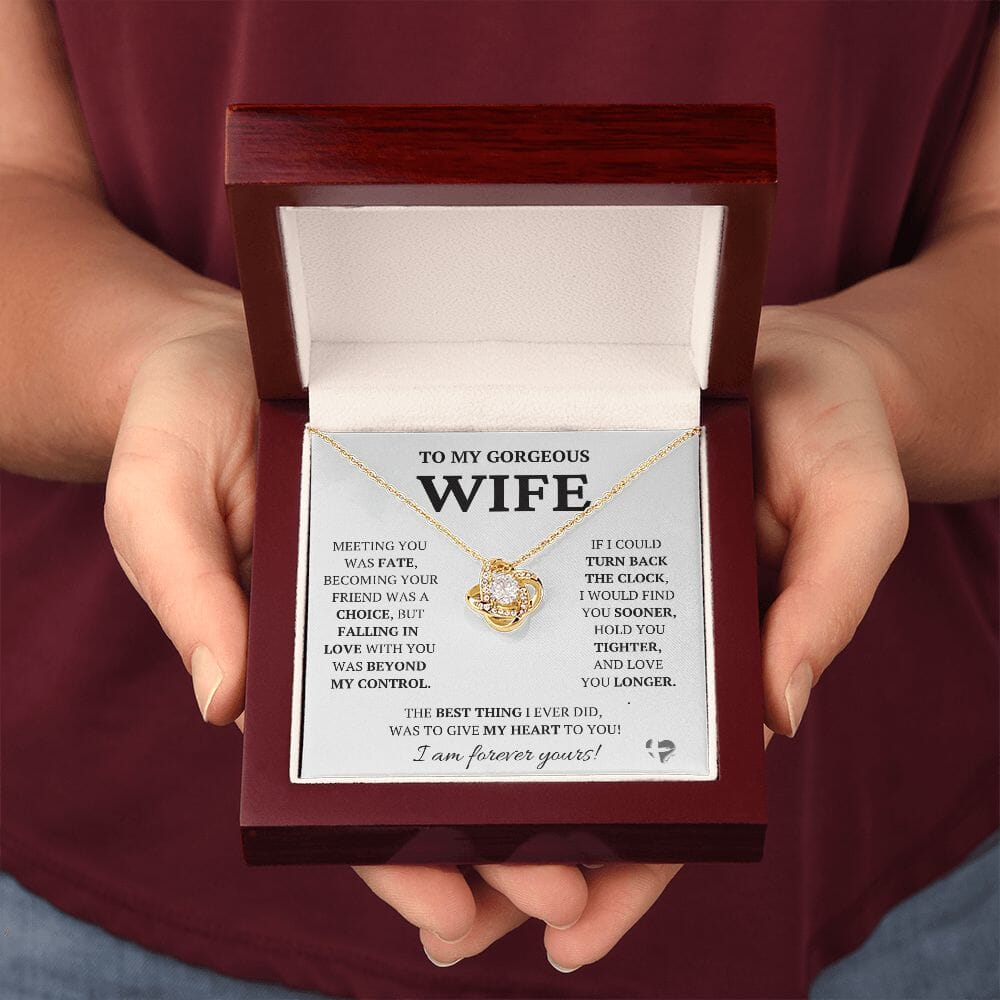 Wife - Meeting You Was Fate - Love Knot Necklace HGF#228LK Jewelry 