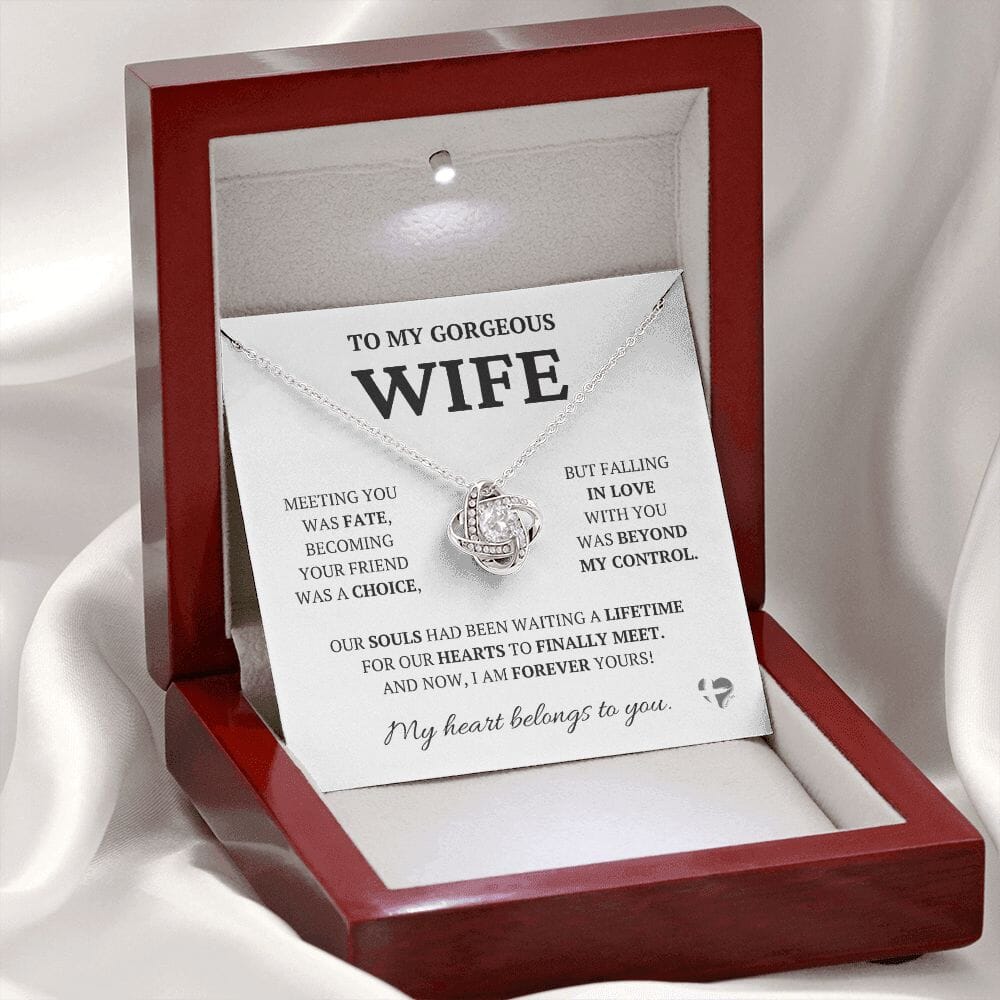 Wife - Meeting You Was Fate - Love Knot Necklace HGF#228LK-P2#3 Jewelry 