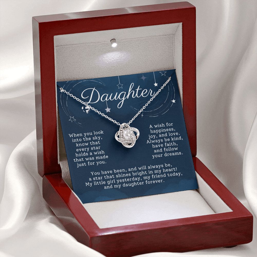 Daughter - Bright Star In My Heart - Love Knot HGF#197LK Jewelry 