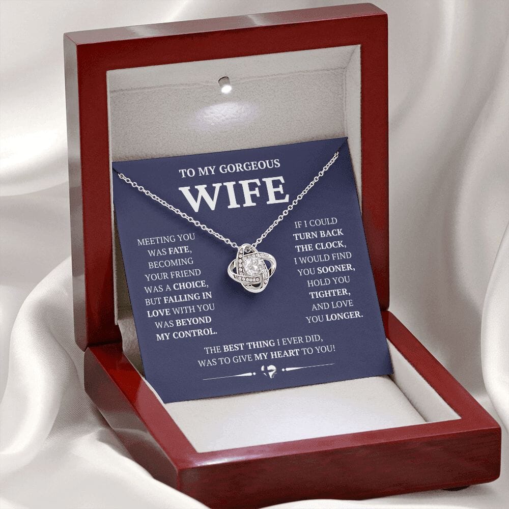 Wife - Beyond My Control - Love Knot Necklace HGF#228LK-P2V10 Jewelry 