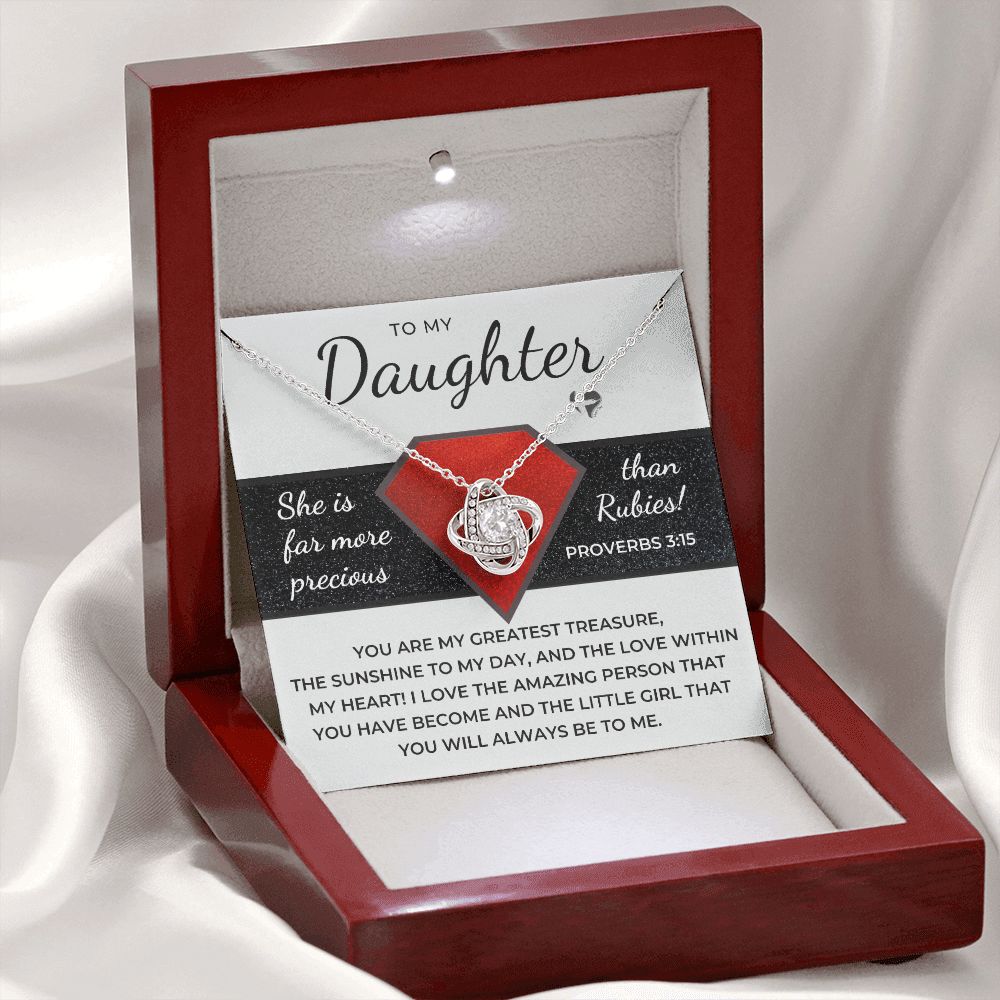 Daughter - Far More Precious Than Rubies - Love Knot HGF#176LK Jewelry 