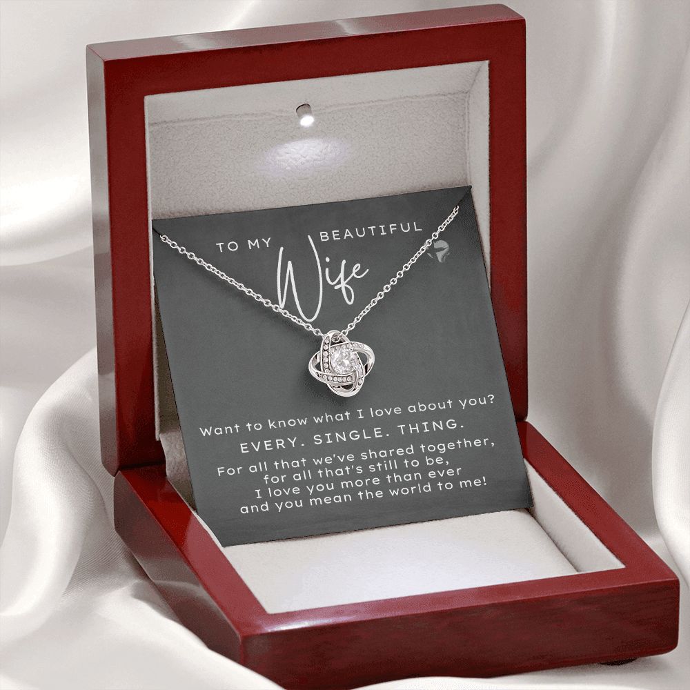 Beautiful Wife - What I Love About You - Love Knot HGF#206LK Jewelry 