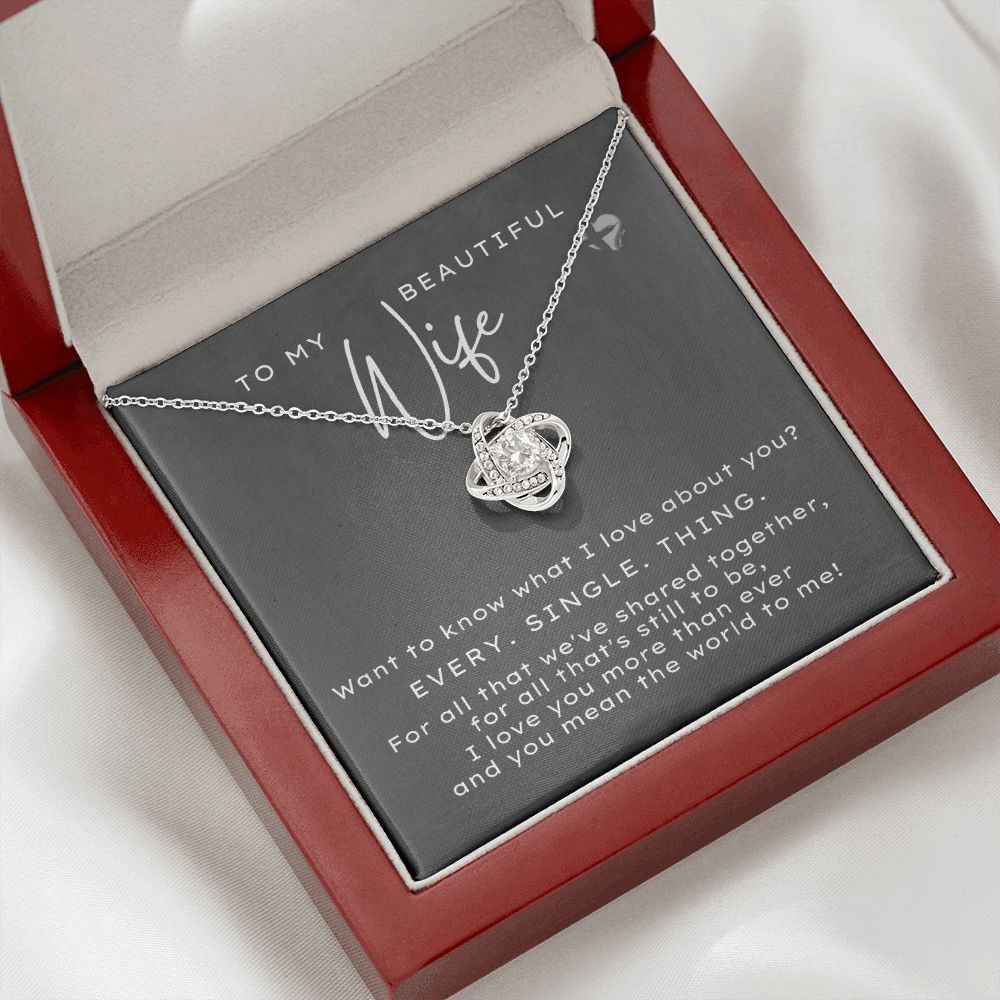 Beautiful Wife - What I Love About You - Love Knot HGF#206LK Jewelry 
