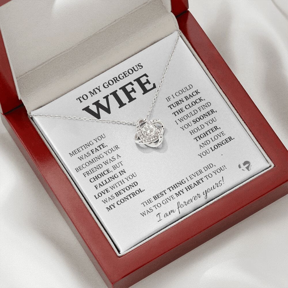 Wife - Meeting You Was Fate - Love Knot Necklace HGF#228LK Jewelry 