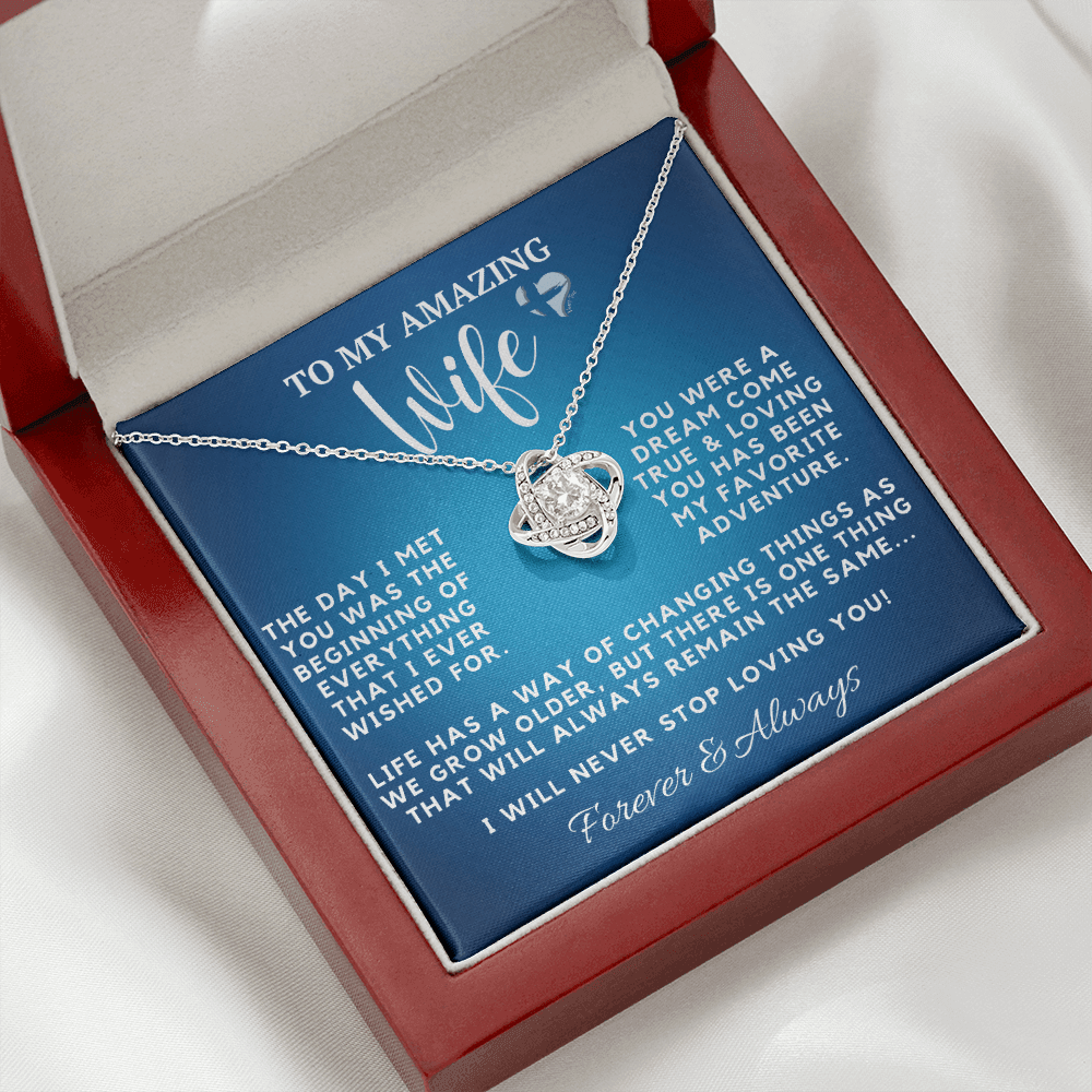 Amazing Wife - Everything I Wished For - Love Knot S&G HGF#121LK Jewelry 