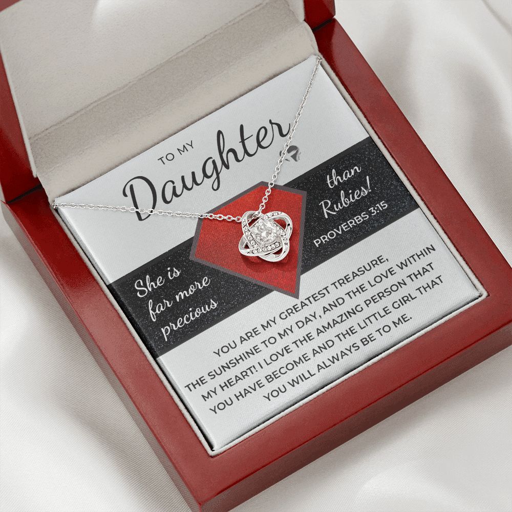 Daughter - Far More Precious Than Rubies - Love Knot HGF#176LK Jewelry 